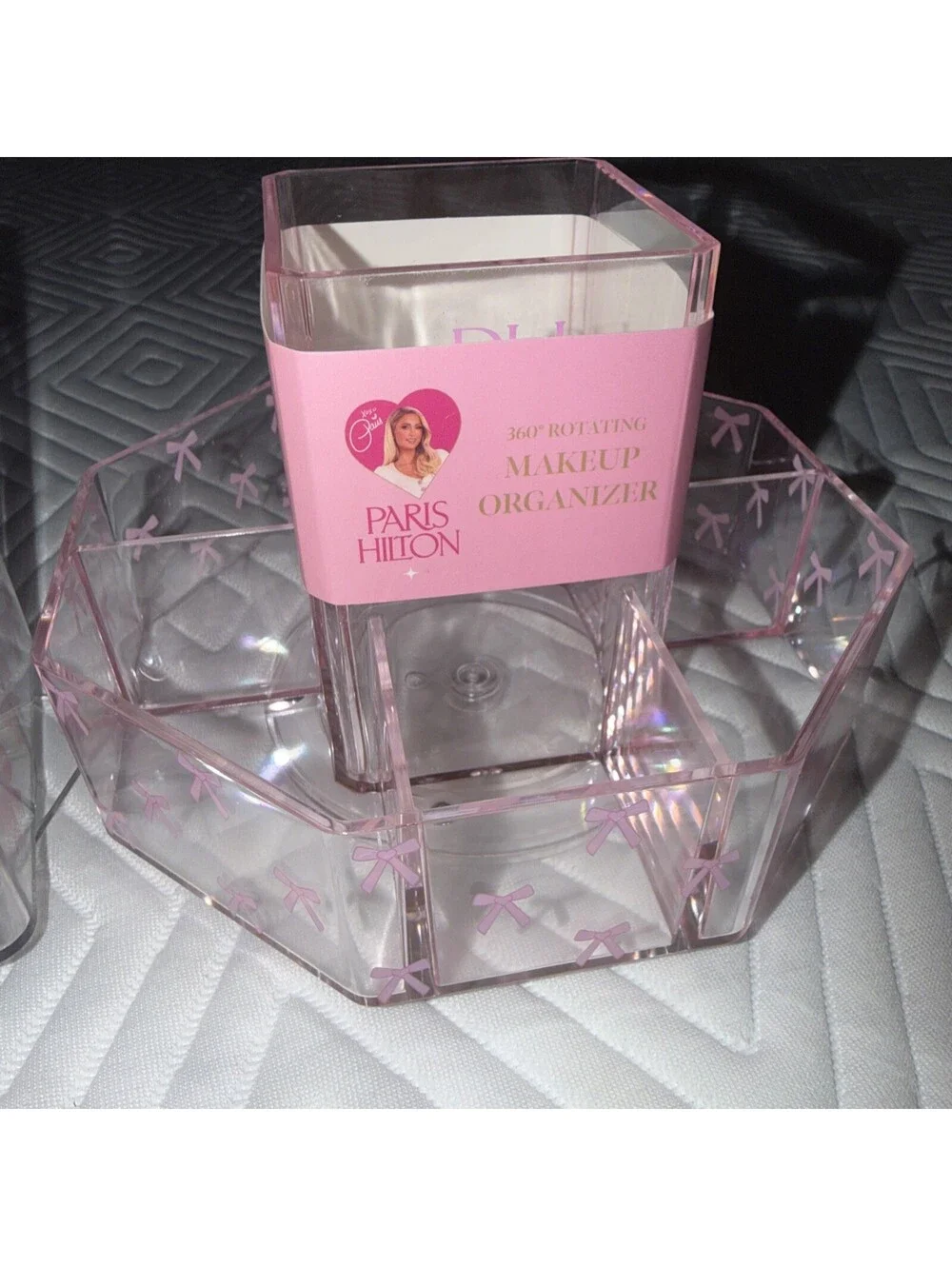 Paris Hilton 360 Rotating 2 SET Makeup Organizer clear / heart shapes